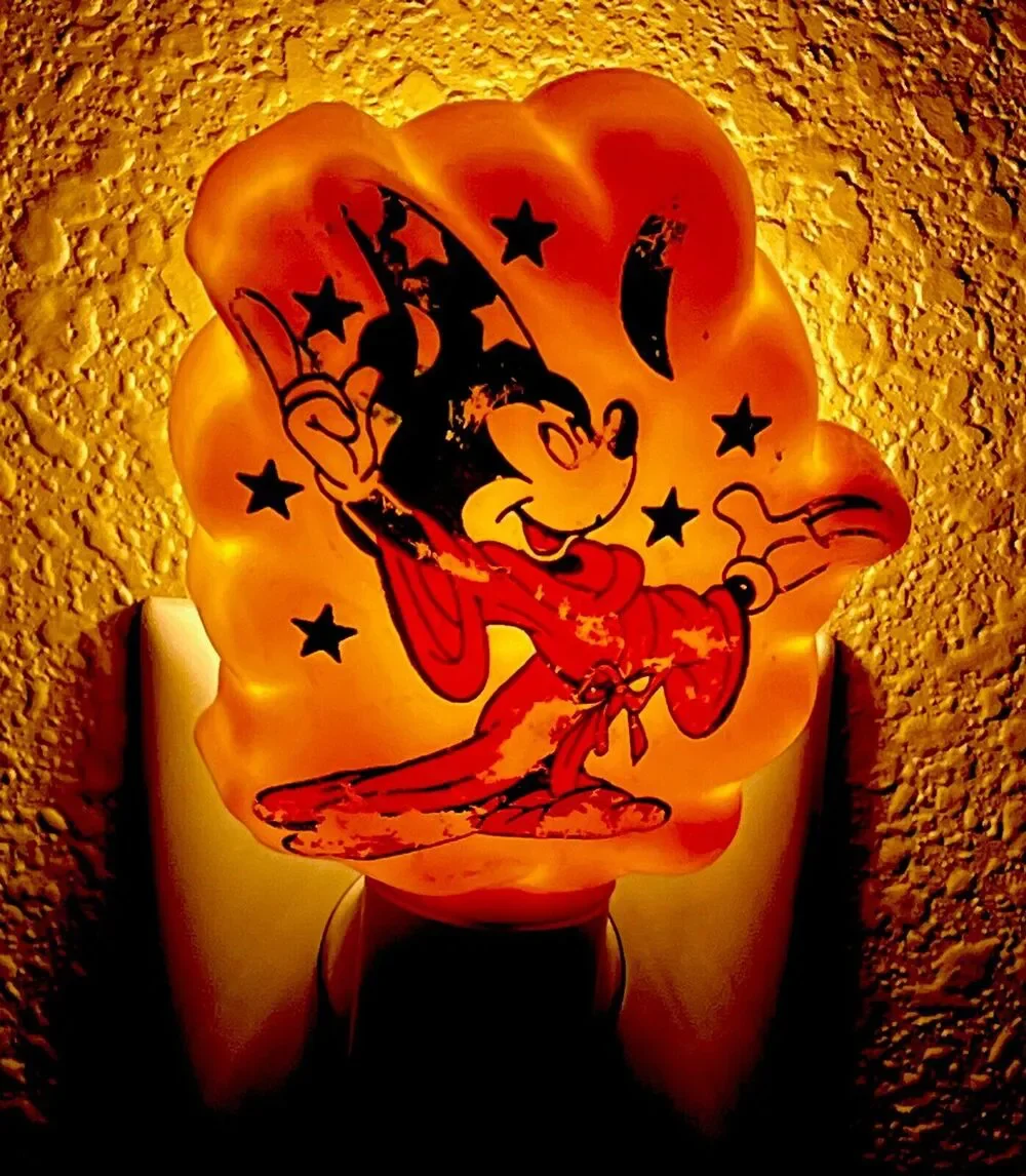 Mickey Mouse Fantasia Sorcerer's Apprentice Night Light Vintage Disney 1988